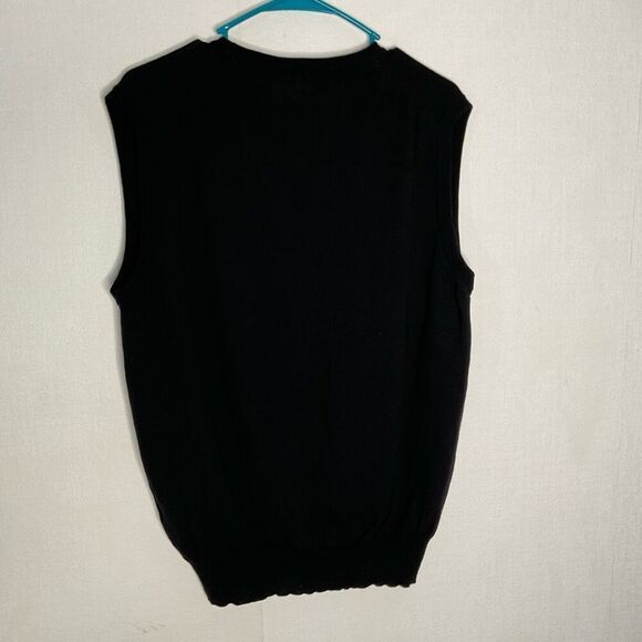 Visconti Sport Knit Wool Vest Men’s XL Black Button Sweater Dark Academia Italy - Picture 7 of 8